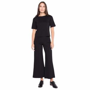 Ripley Rader Black Ponte Knit Wide Leg Pant: Cropped Size 4/ Large